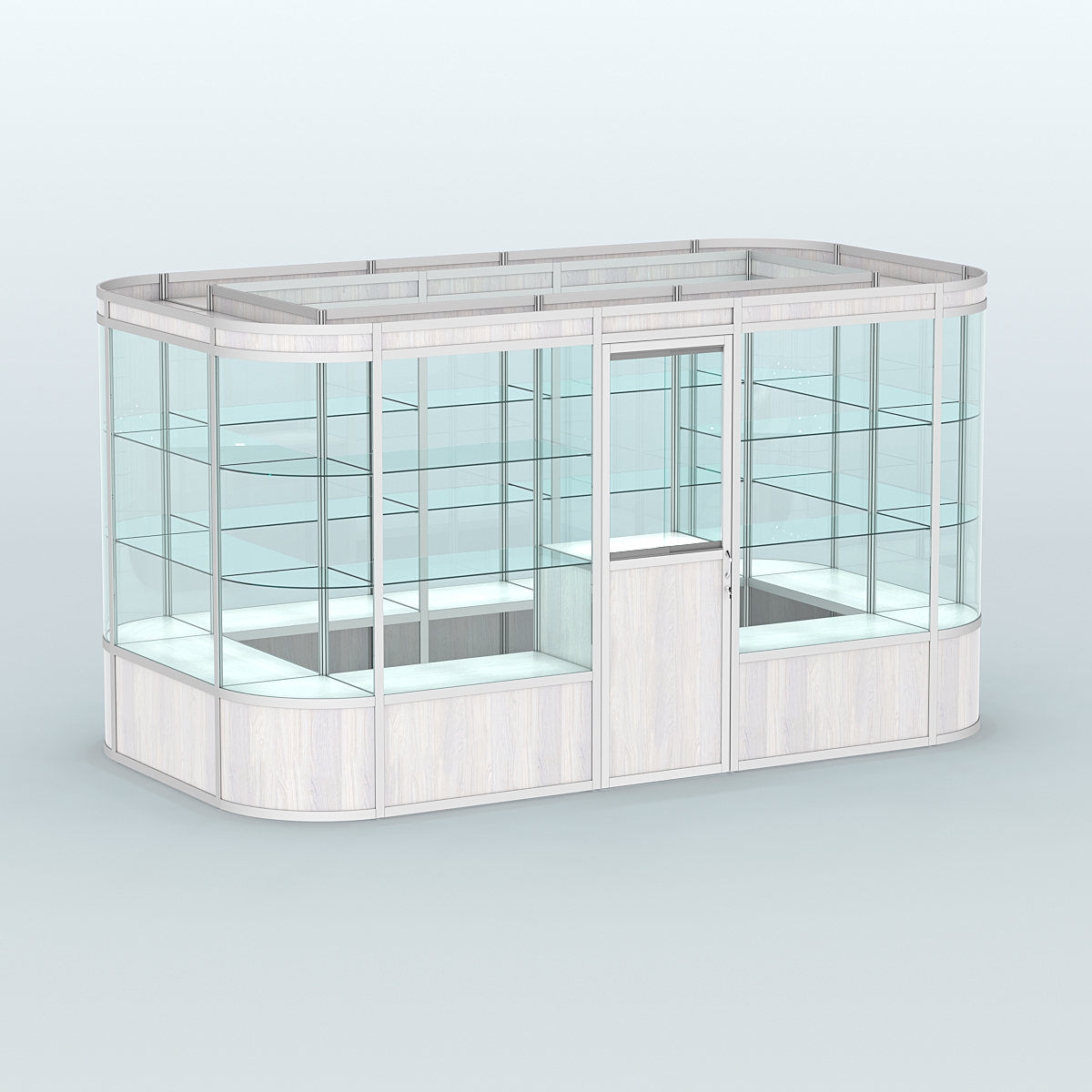 Павильон из профиля островной №4а Ясень Анкор светлый