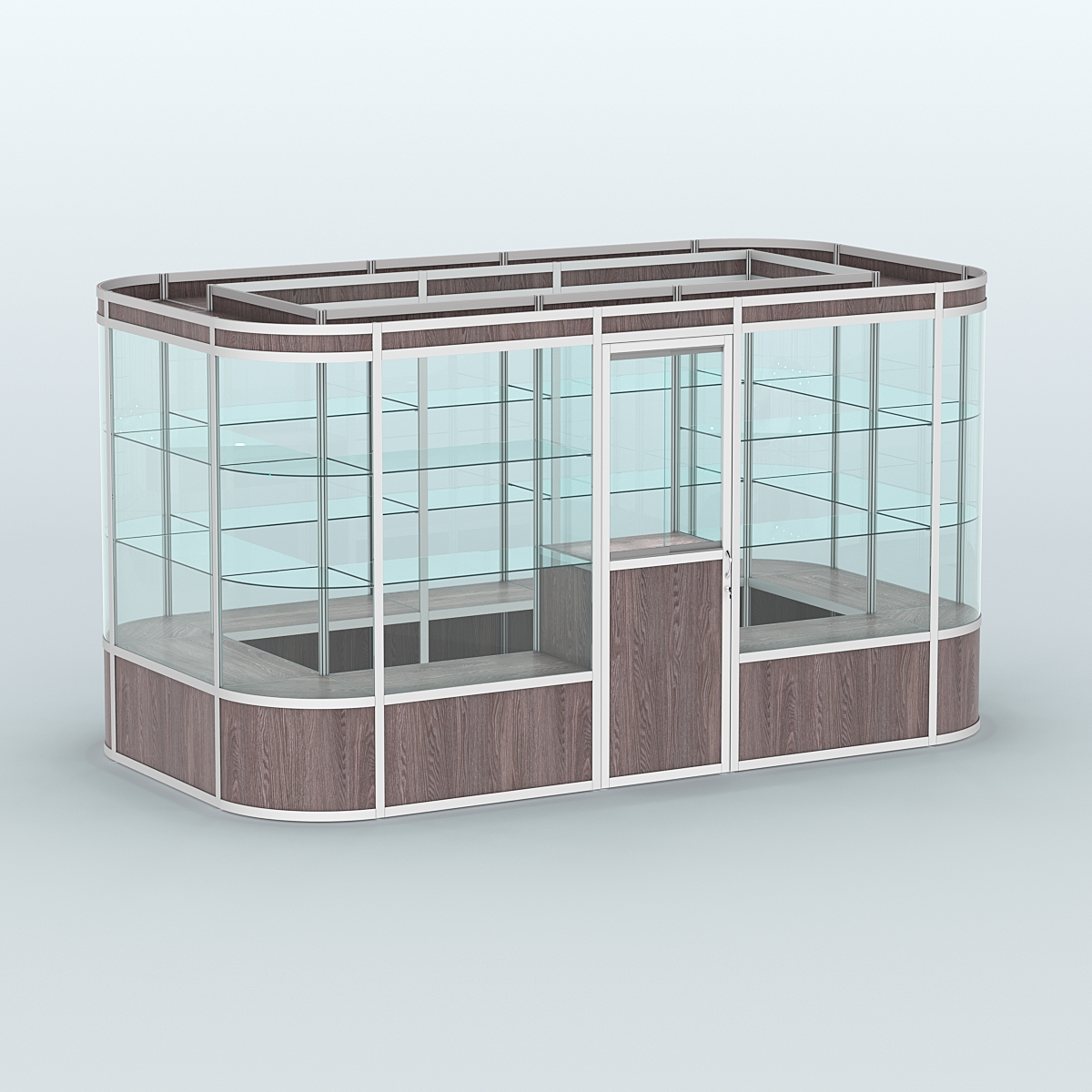 Павильон из профиля островной №4а Ясень Анкор темный