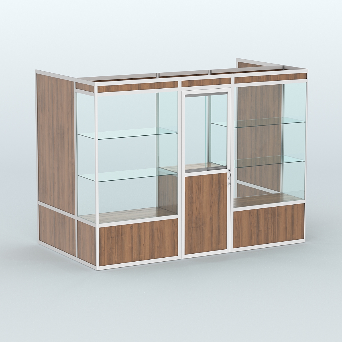 Павильон из профиля пристенный №1а (4,05 кв. м) Орех