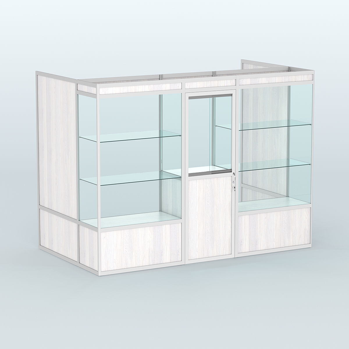 Павильон из профиля пристенный №1а (4,05 кв. м) Ясень Анкор светлый