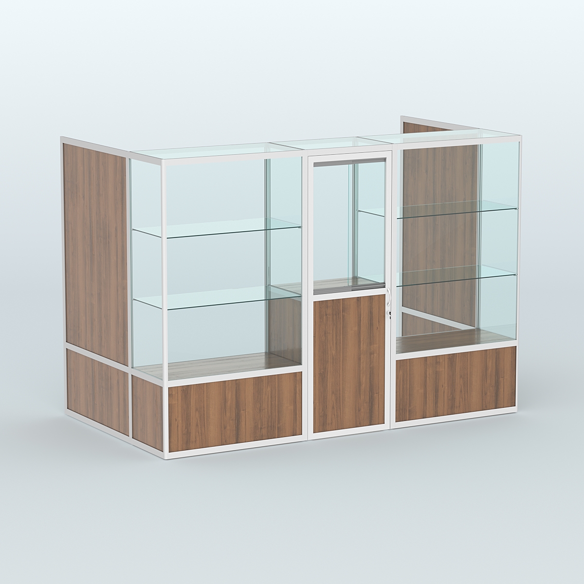 Павильон из профиля пристенный №1б (4,05 кв. м) Орех