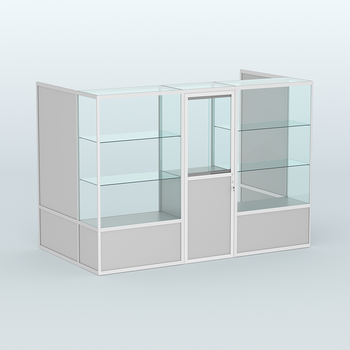 Павильон из профиля пристенный №1б (4,05 кв. м) Серый