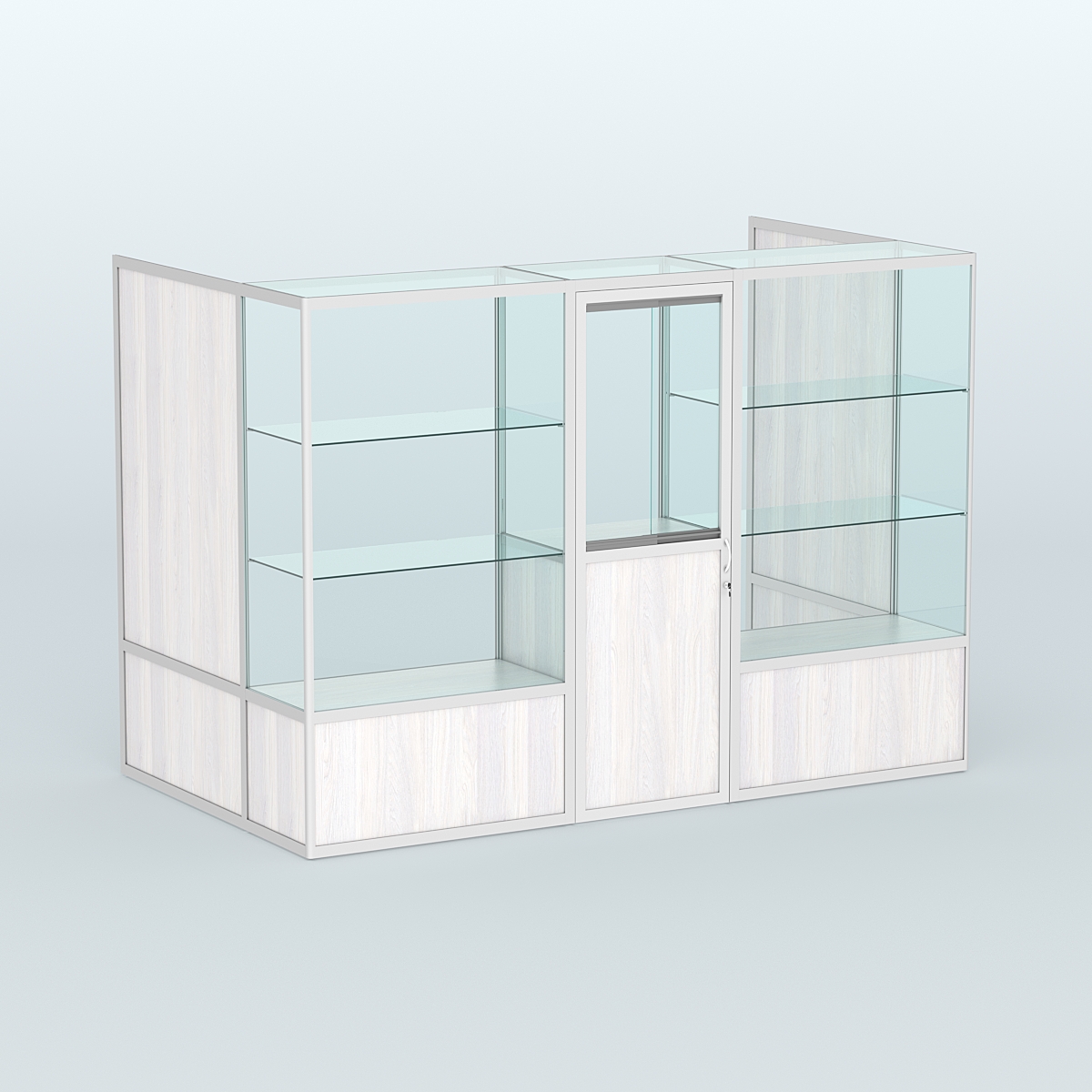 Павильон из профиля пристенный №1б (4,05 кв. м) Ясень Анкор светлый