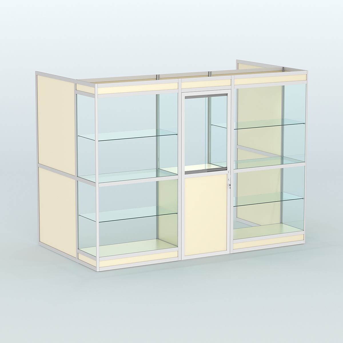 Павильон из профиля пристенный №1в (4,05 кв. м) Крем Вайс