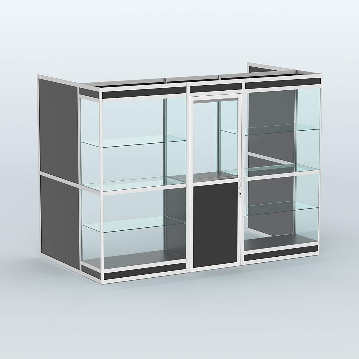 Павильон из профиля пристенный №1в (4,05 кв. м) Черный