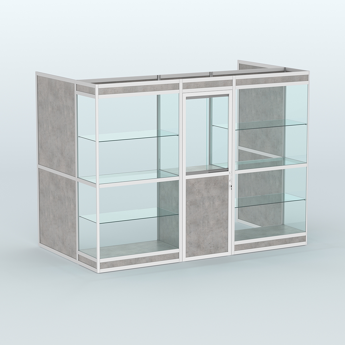 Павильон из профиля пристенный №1в (4,05 кв. м) Бетон Чикаго светло-серый F186 ST9