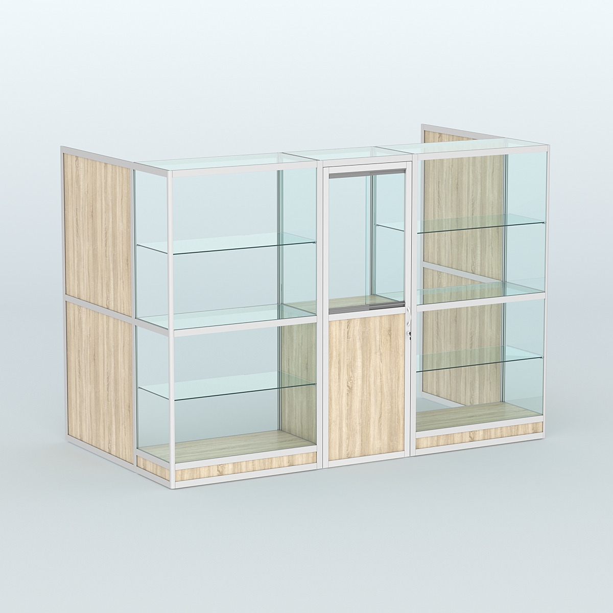 Павильон из профиля пристенный №1г (4,05 кв. м) Дуб Сонома