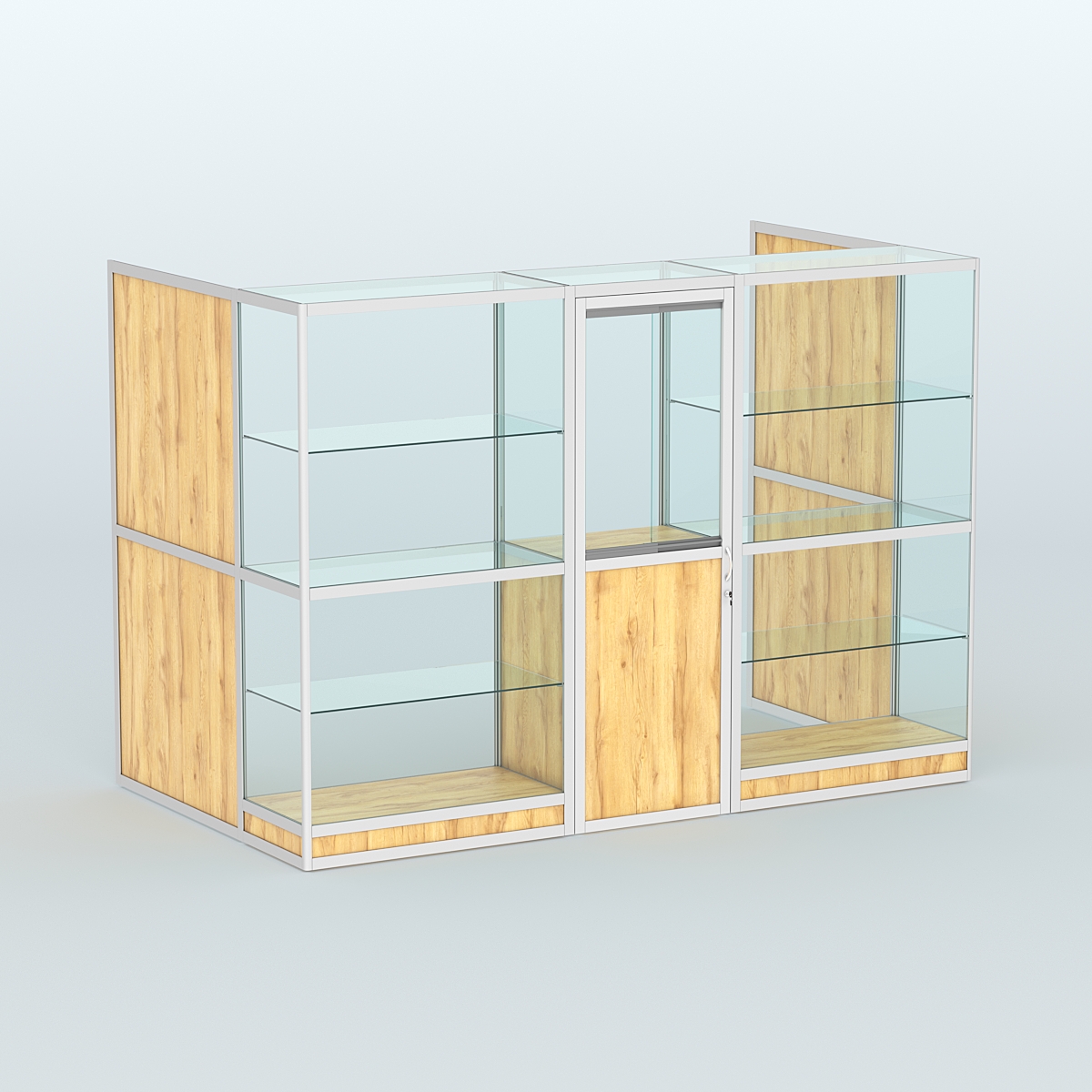 Павильон из профиля пристенный №1г (4,05 кв. м) Дуб Золотистый