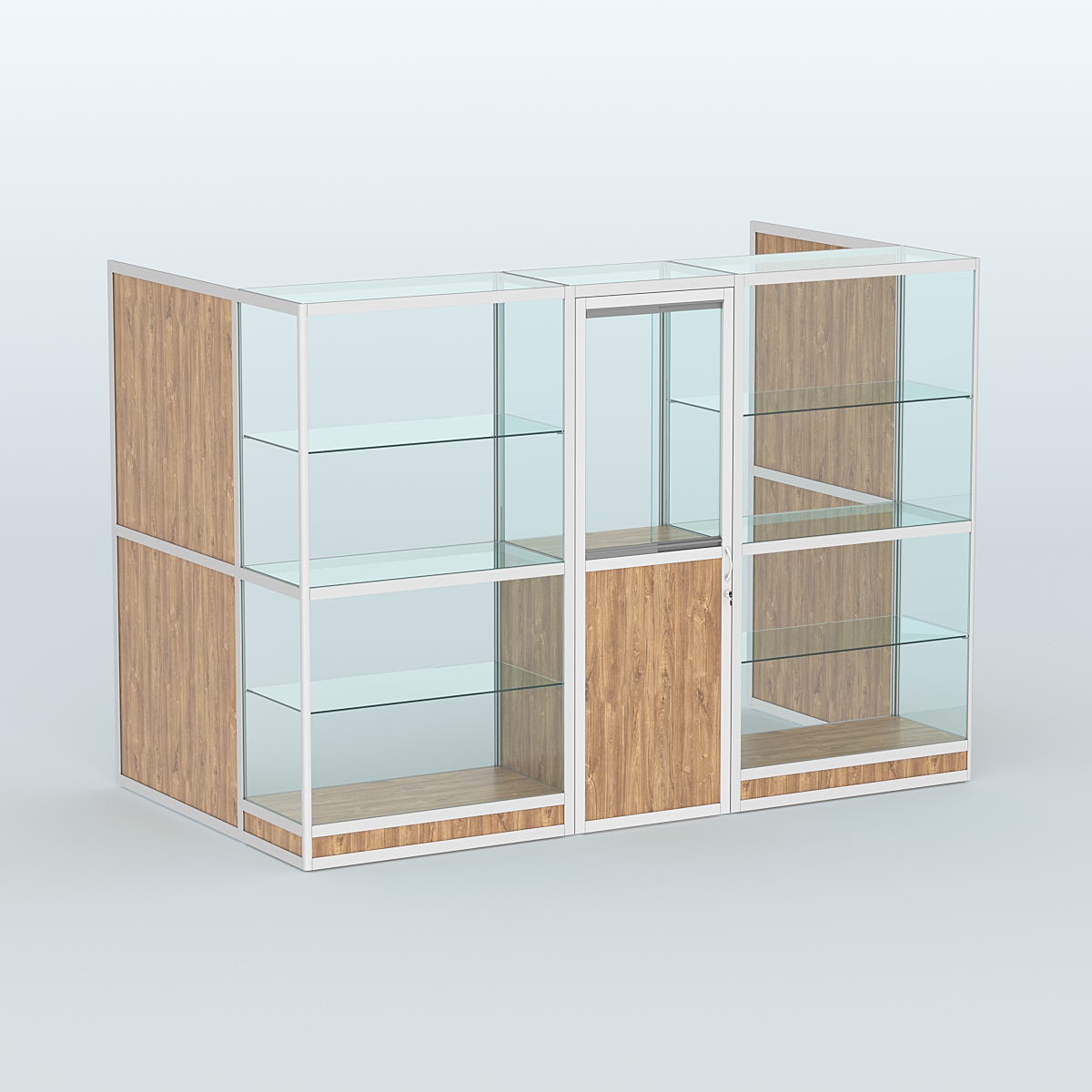 Павильон из профиля пристенный №1г (4,05 кв. м) Дуб Канзас коричневый