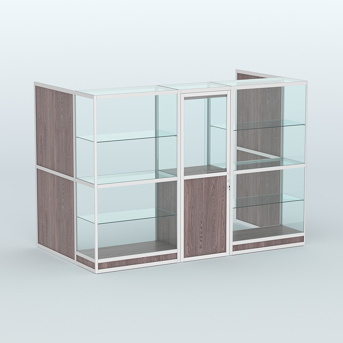 Павильон из профиля пристенный №1г (4,05 кв. м) Ясень Анкор темный