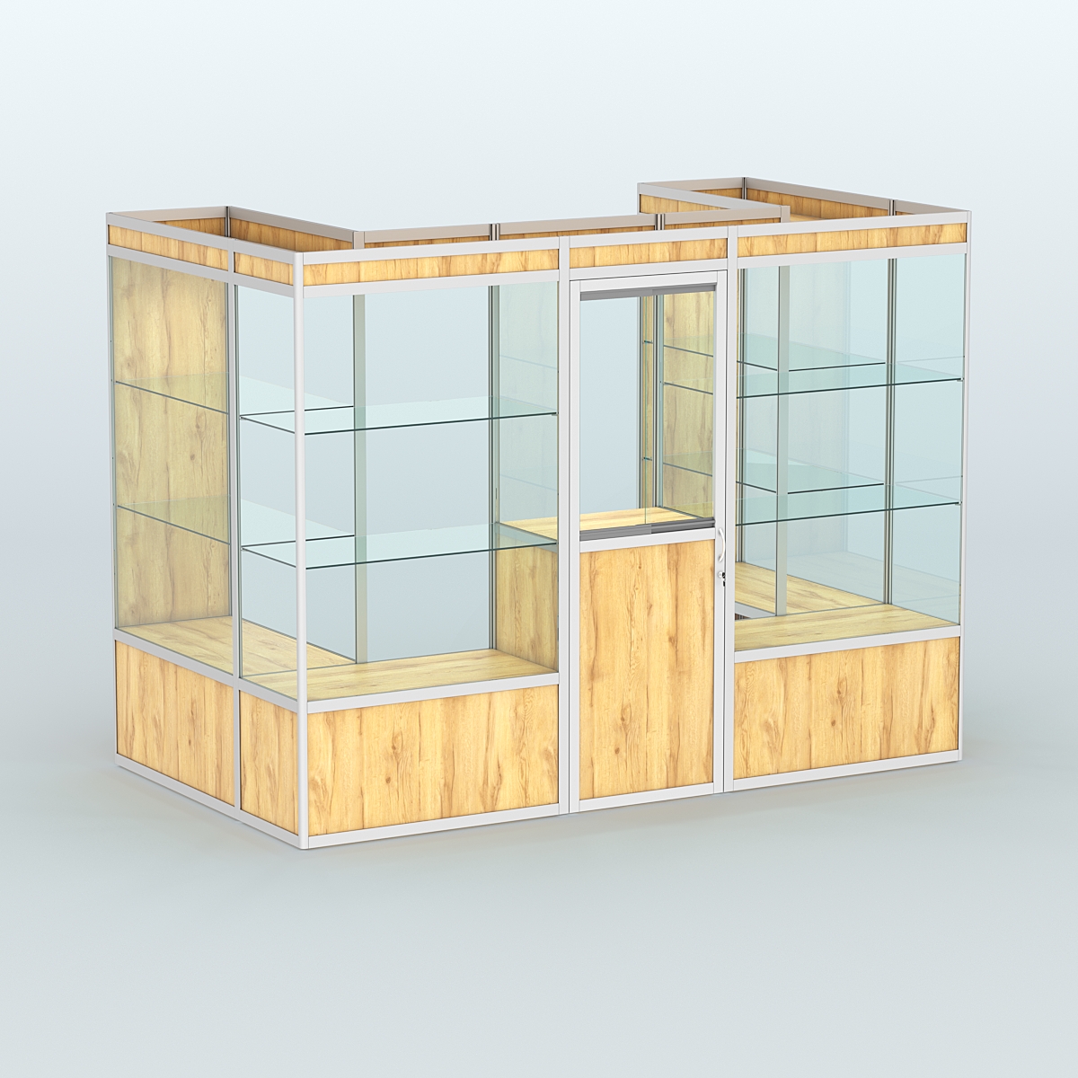 Павильон из профиля пристенный №2а (4,05 кв. м) Дуб Золотистый