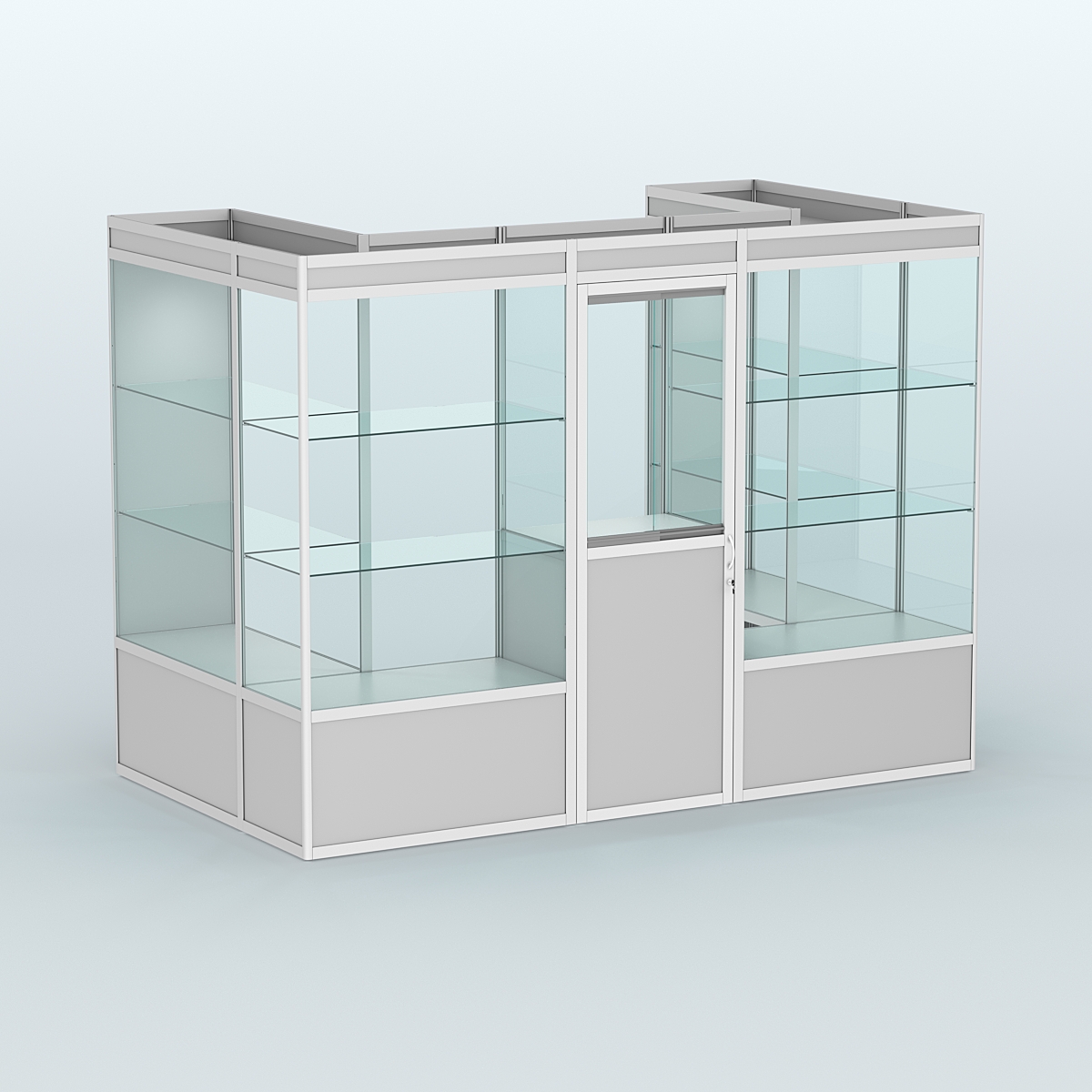 Павильон из профиля пристенный №2б (4,05 кв. м) Серый