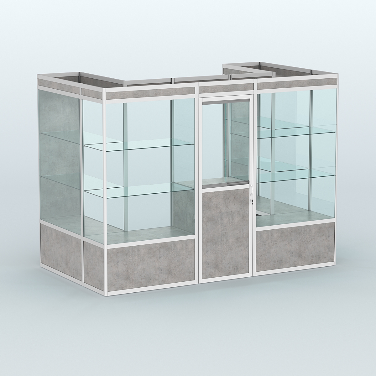 Павильон из профиля пристенный №2б (4,05 кв. м) Бетон Чикаго светло-серый F186 ST9