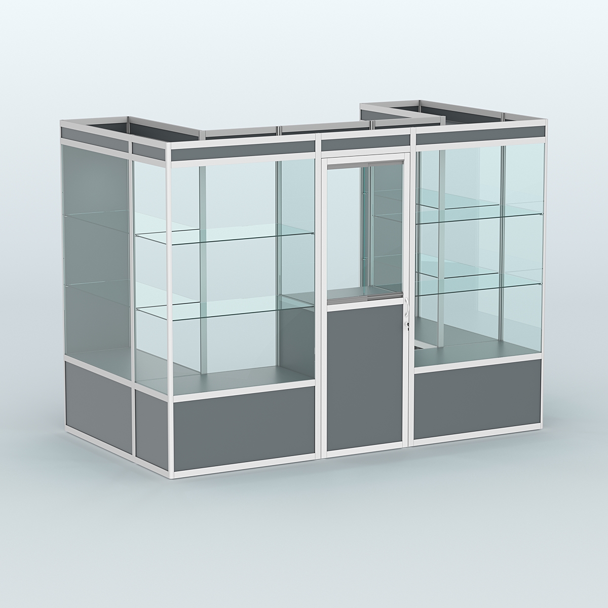 Павильон из профиля пристенный №2б (4,05 кв. м) Темно-Серый