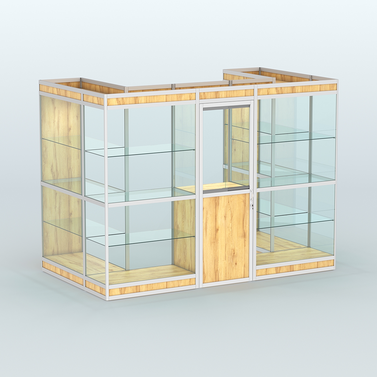 Павильон из профиля пристенный №2в (4,05 кв. м) Дуб Золотистый