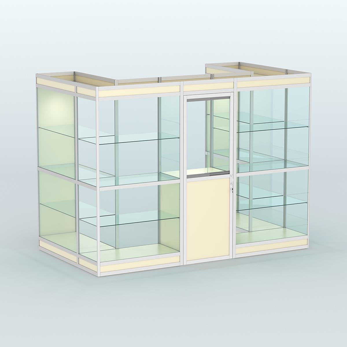 Павильон из профиля пристенный №2в (4,05 кв. м) Крем Вайс