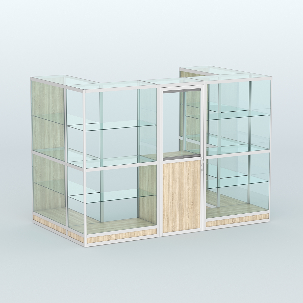 Павильон из профиля пристенный №2г (4,05 кв. м) Дуб Сонома