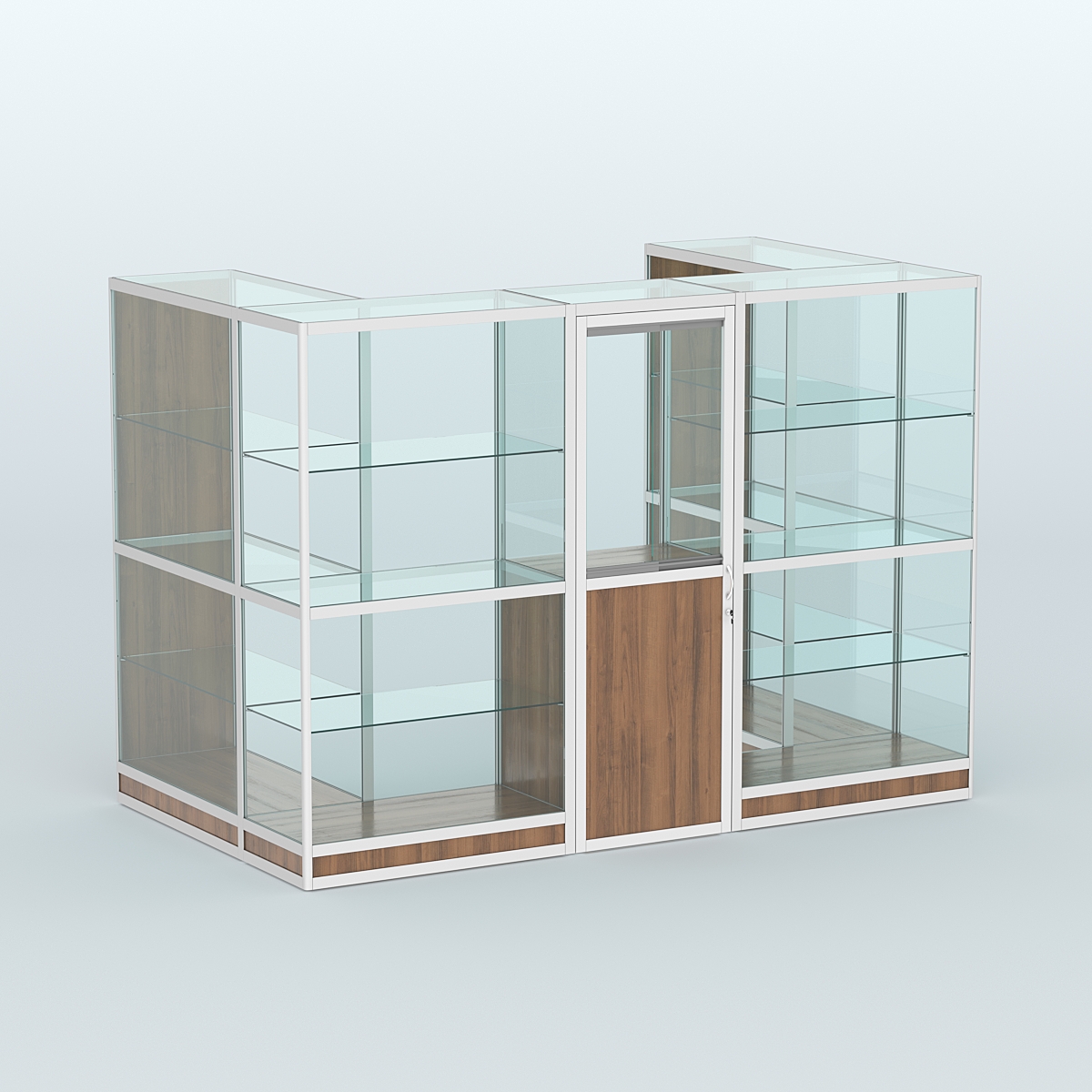 Павильон из профиля пристенный №2г (4,05 кв. м) Орех