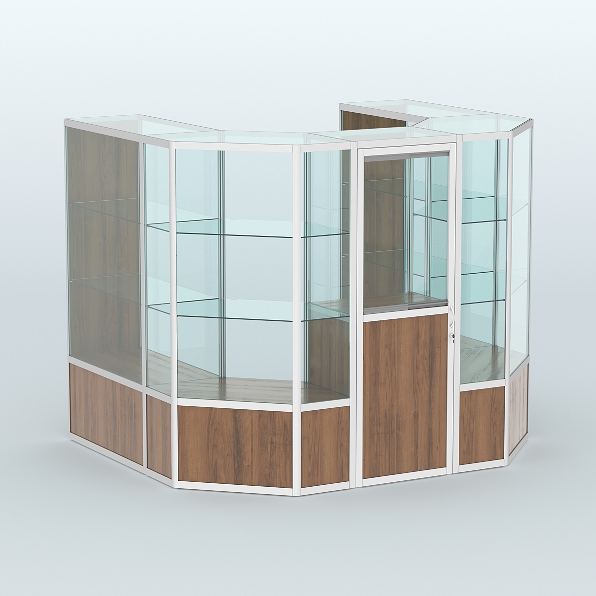 Павильон из профиля пристенный №3б ( 4,32 кв. м) Орех