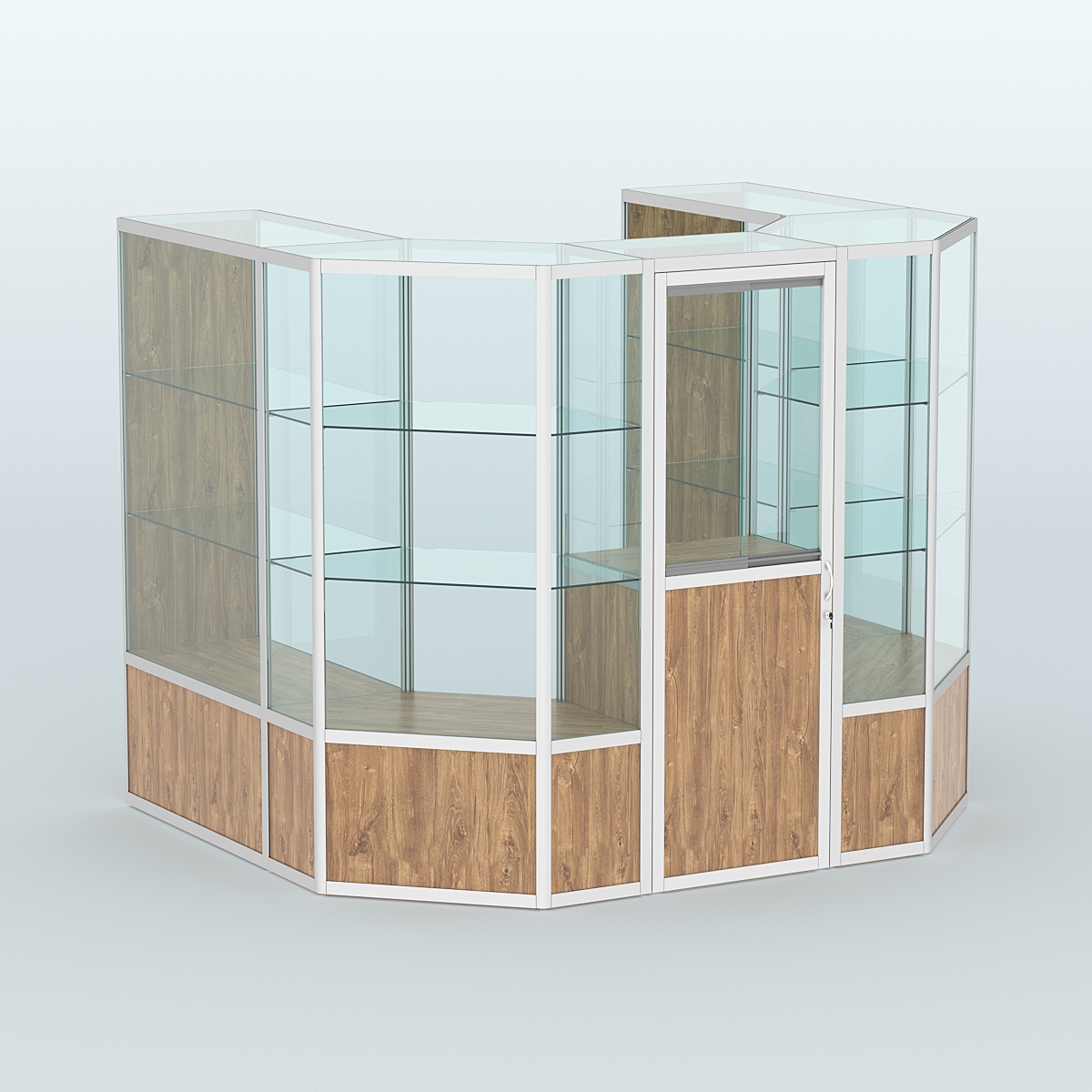 Павильон из профиля пристенный №3б ( 4,32 кв. м) Дуб Канзас коричневый