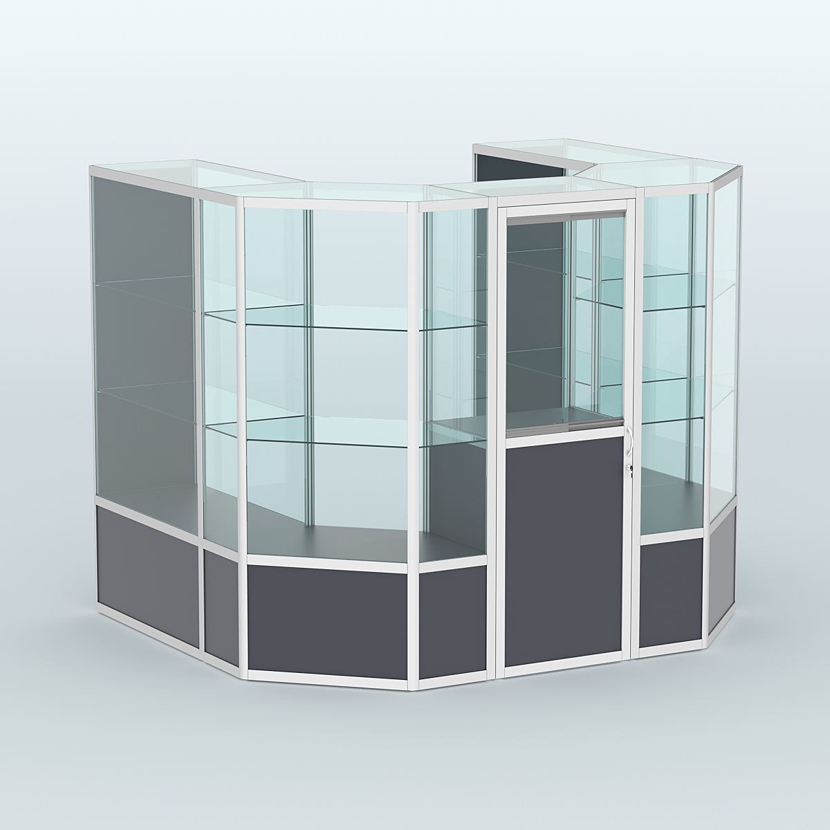 Павильон из профиля пристенный №3б ( 4,32 кв. м) Антрацит