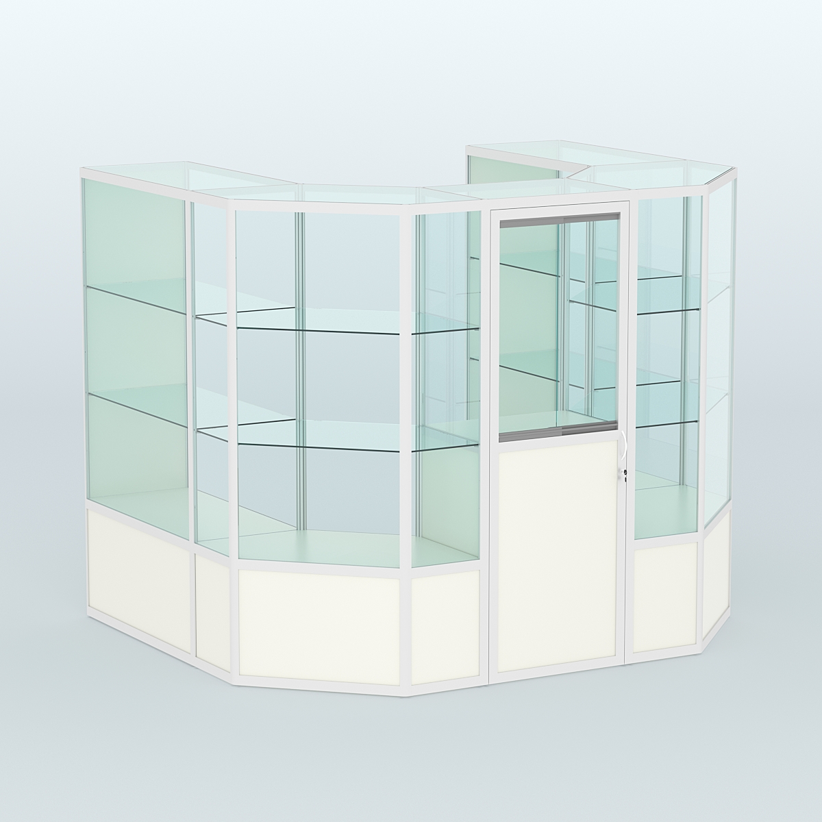 Павильон из профиля пристенный №3в ( 4,32 кв. м) Белый