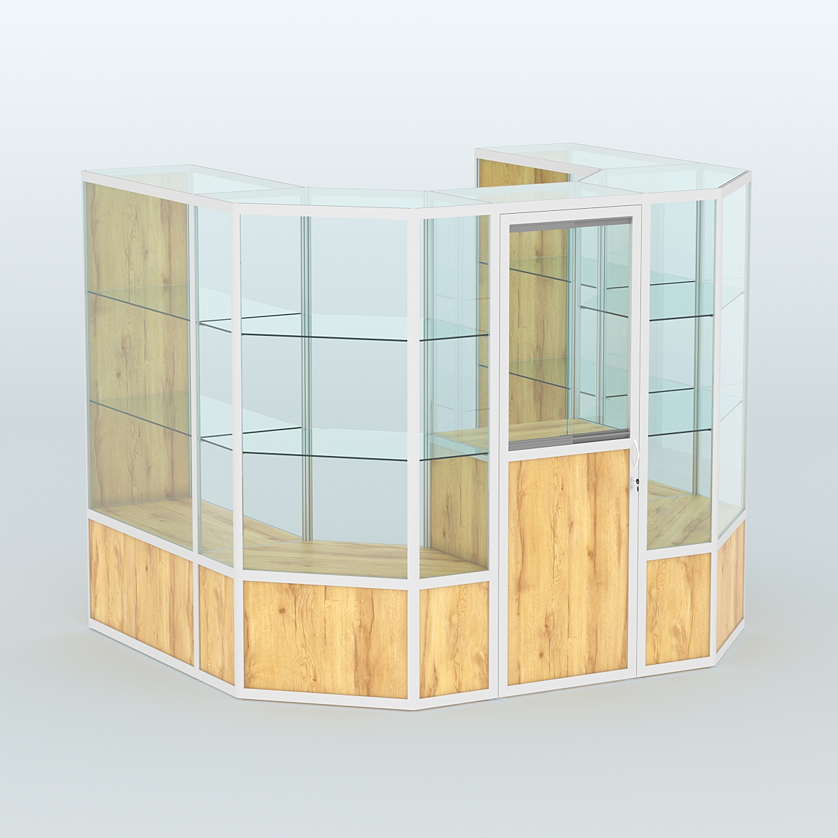 Павильон из профиля пристенный №3в ( 4,32 кв. м) Дуб Золотистый