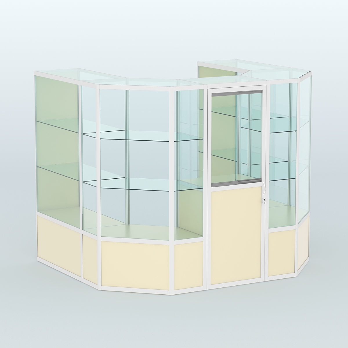 Павильон из профиля пристенный №3в ( 4,32 кв. м) Крем Вайс