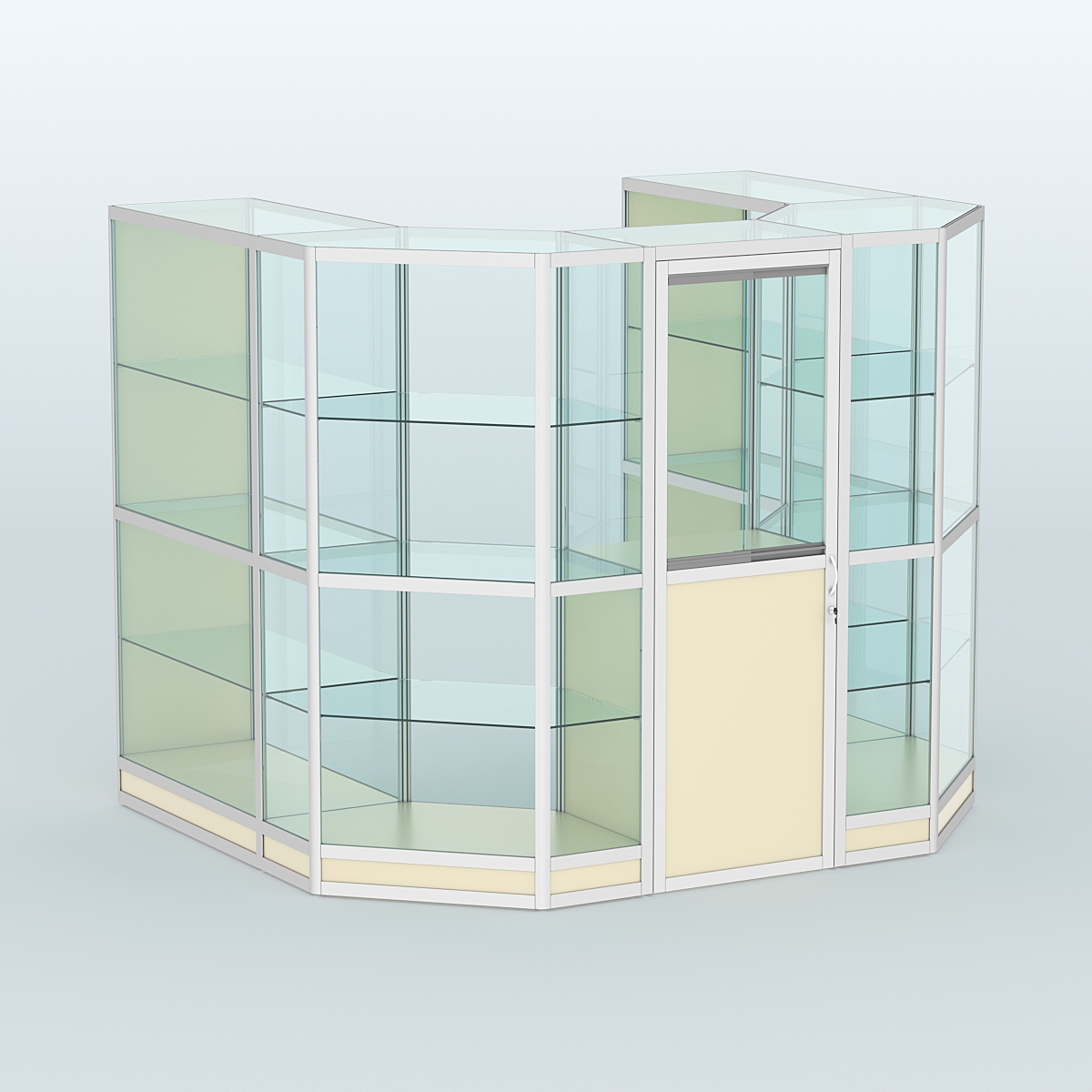 Павильон из профиля пристенный №3г ( 4,32 кв. м) Крем Вайс