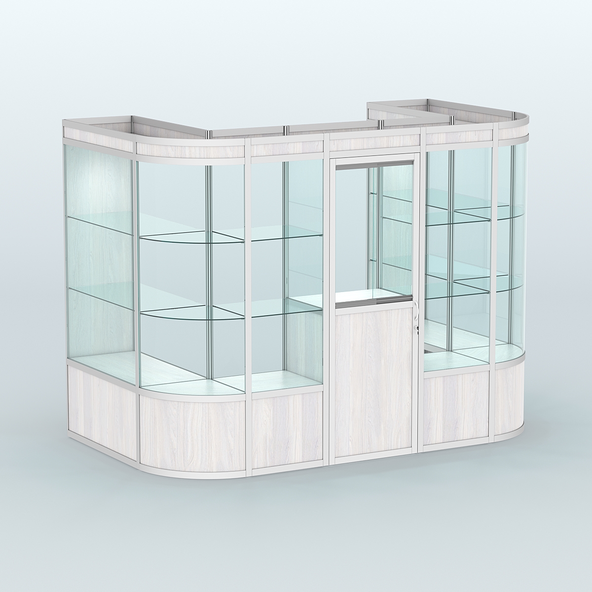 Павильон из профиля пристенный №4а (4,05 кв. м) Ясень Анкор светлый