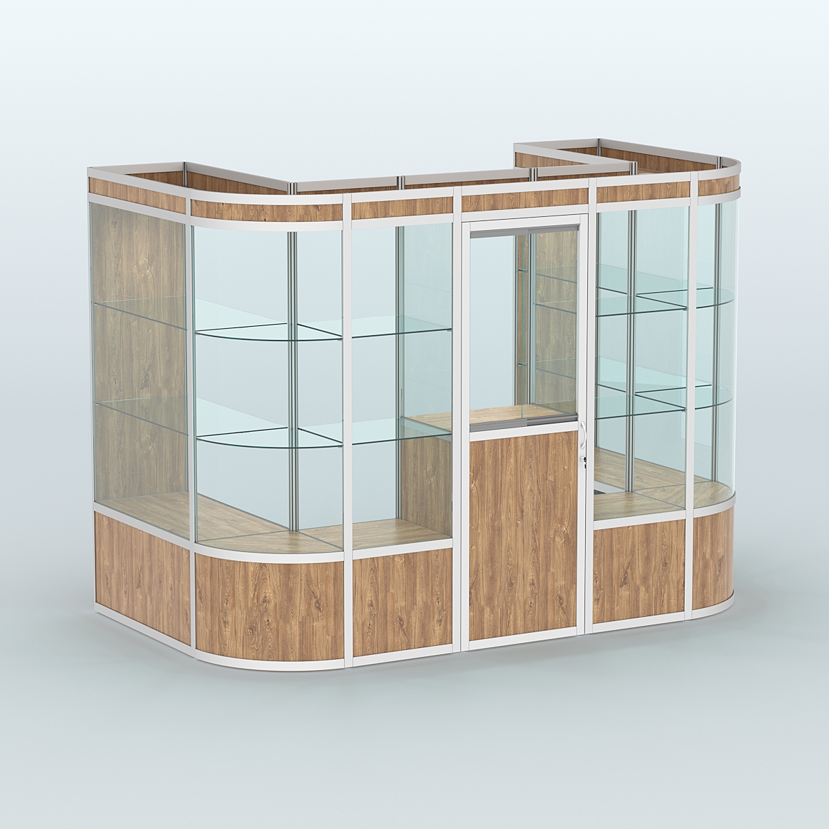 Павильон из профиля пристенный №4а (4,05 кв. м) Дуб Канзас коричневый