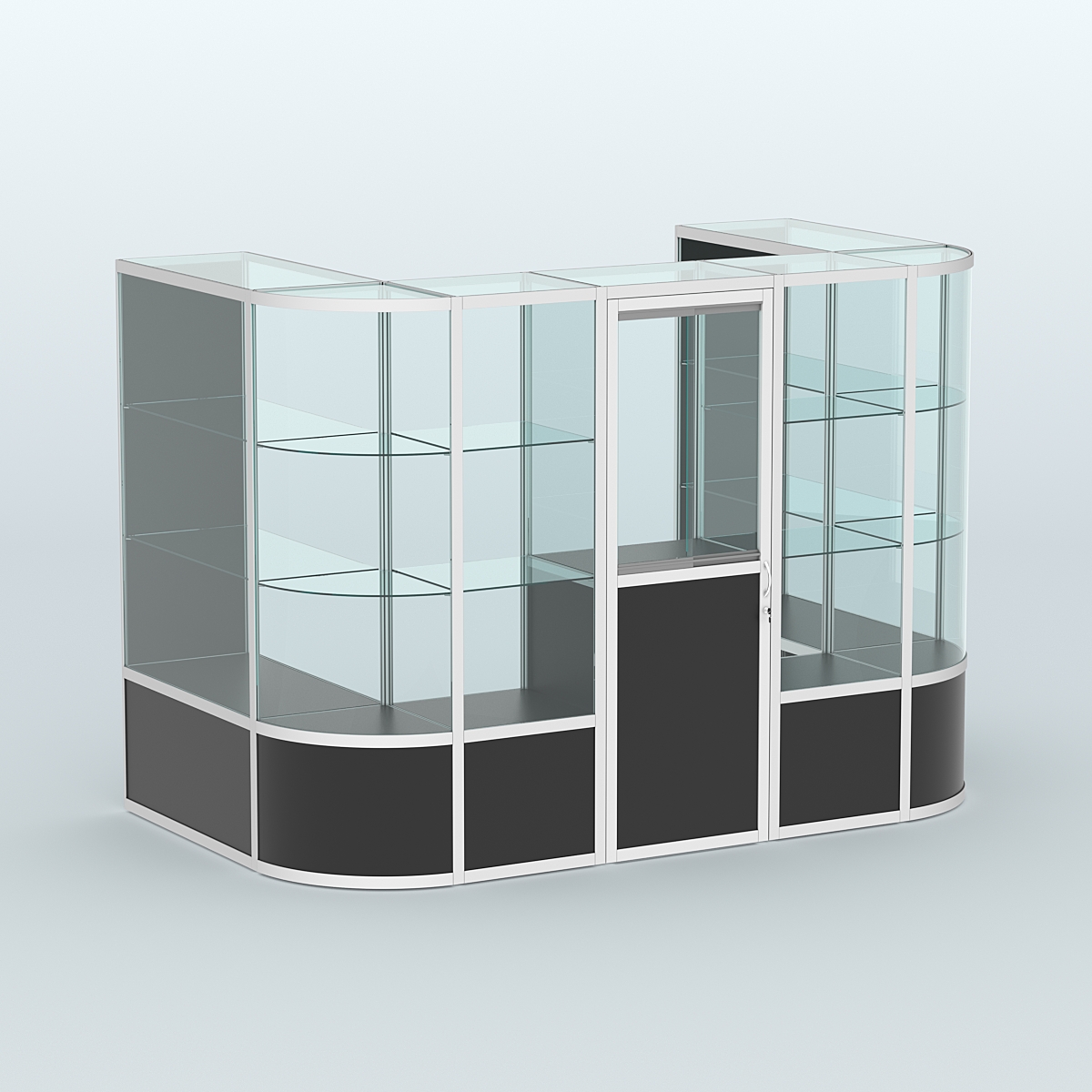 Павильон из профиля пристенный №4б (4,05 кв. м) Черный