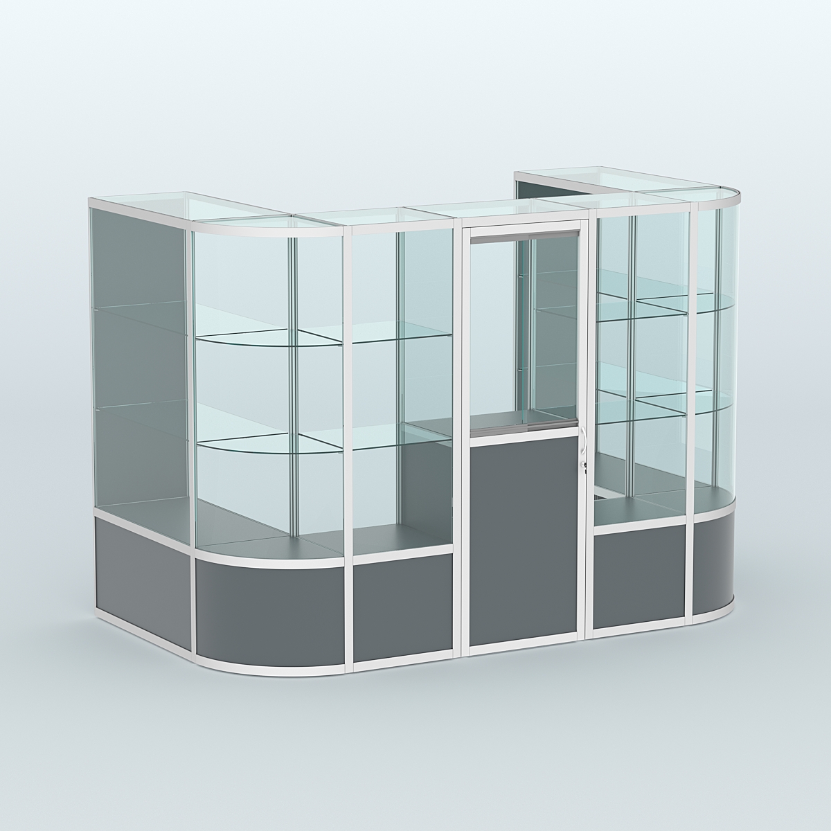 Павильон из профиля пристенный №4б (4,05 кв. м) Темно-Серый