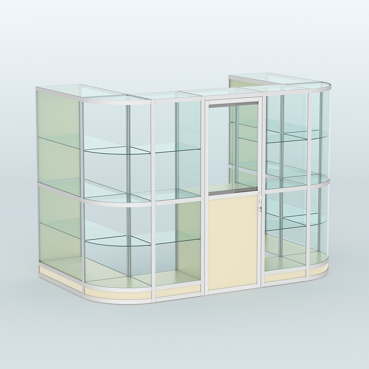 Павильон из профиля пристенный №4г (4,05 кв. м) Крем Вайс