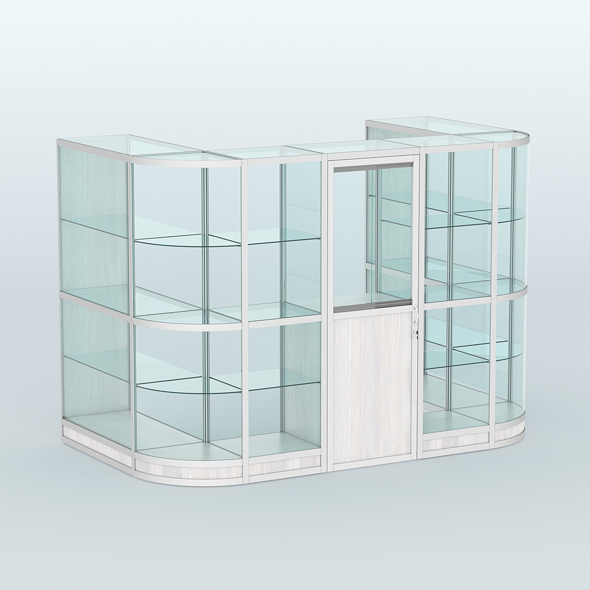 Павильон из профиля пристенный №4г (4,05 кв. м) Ясень Анкор светлый