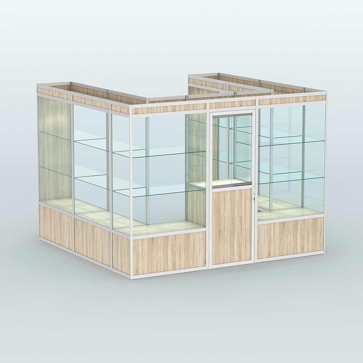 Павильон из профиля пристенный №5а (6,75 кв. м) Дуб Сонома