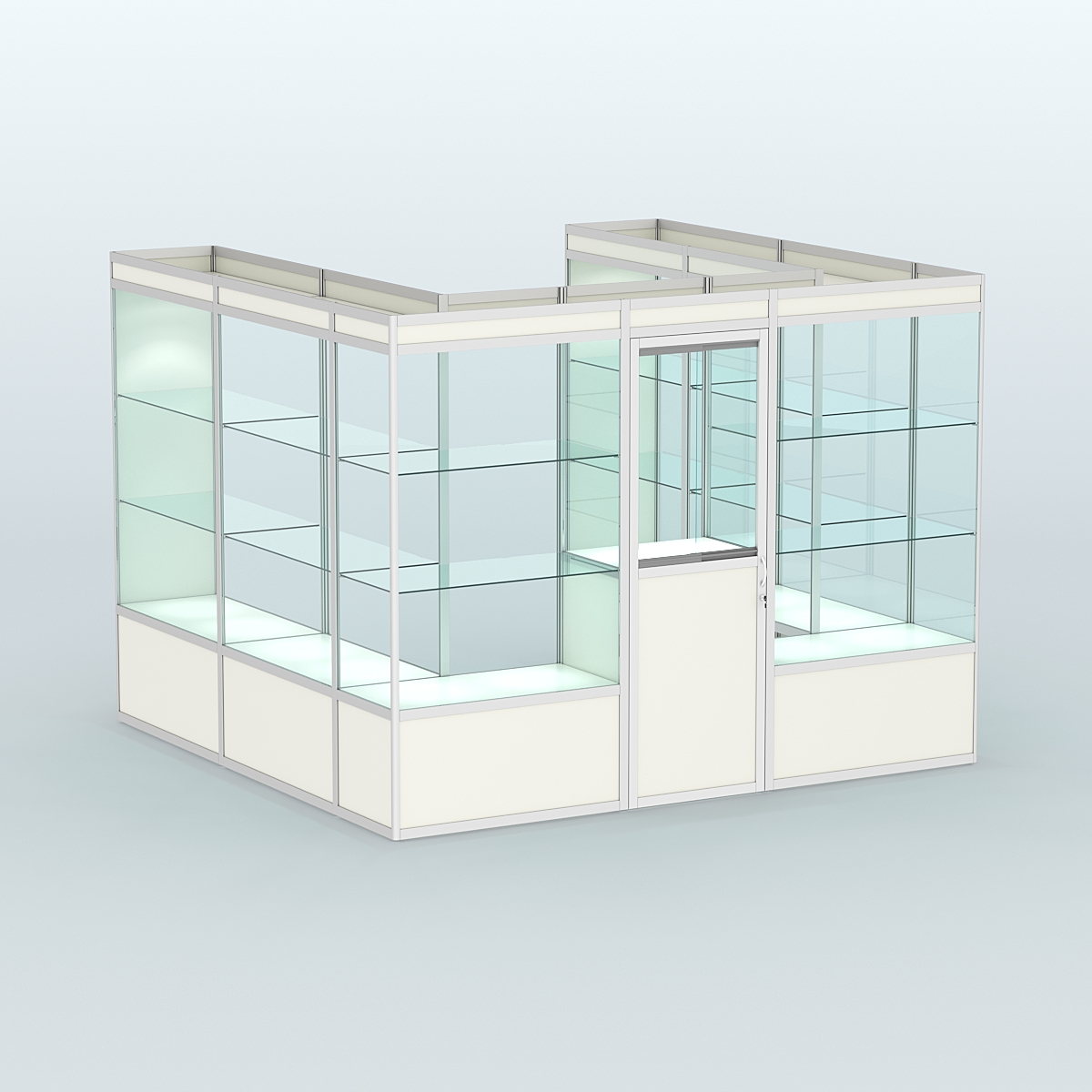 Павильон из профиля пристенный №5а (6,75 кв. м) Белый