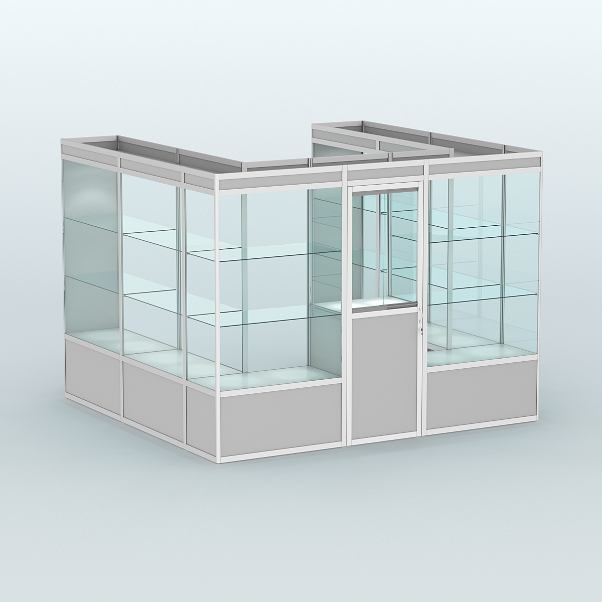 Павильон из профиля пристенный №5а (6,75 кв. м) Серый
