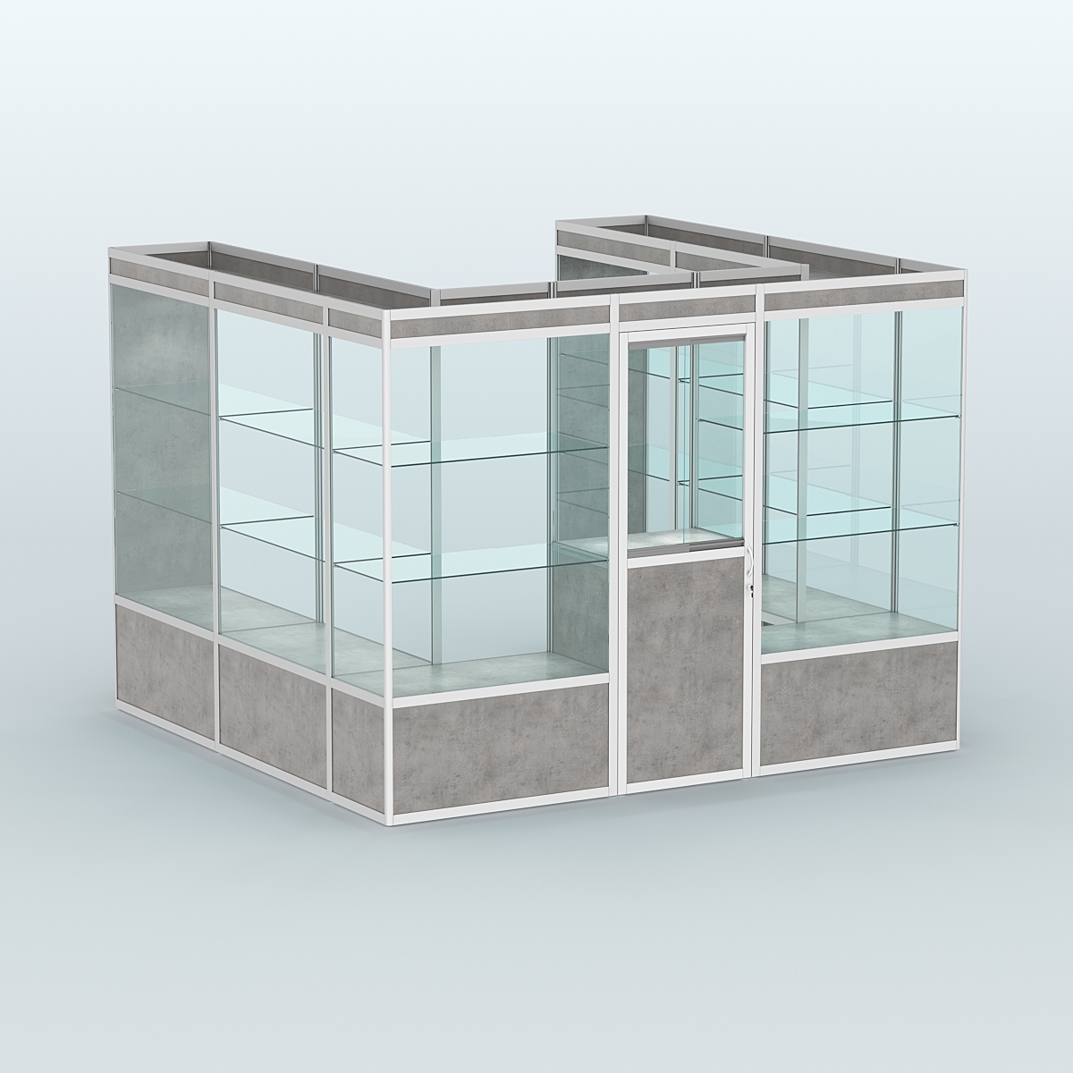 Павильон из профиля пристенный №5а (6,75 кв. м) Бетон Чикаго светло-серый F186 ST9