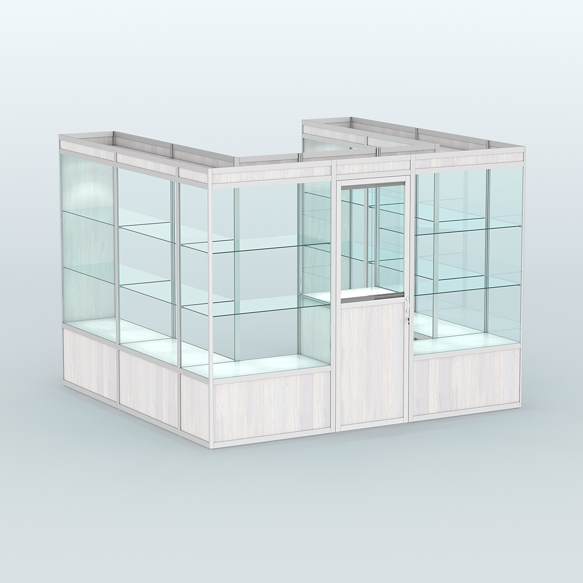 Павильон из профиля пристенный №5а (6,75 кв. м) Ясень Анкор светлый