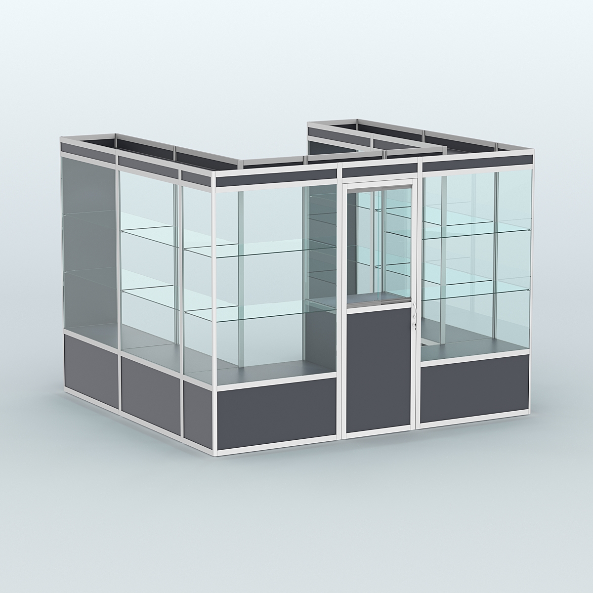 Павильон из профиля пристенный №5а (6,75 кв. м) Антрацит