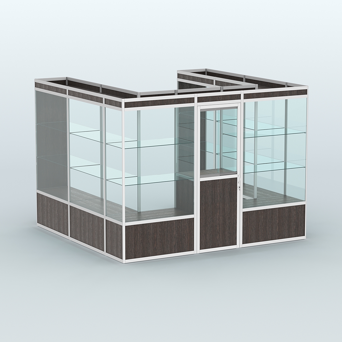 Павильон из профиля пристенный №5б (6,75 кв. м) Дуб Венге