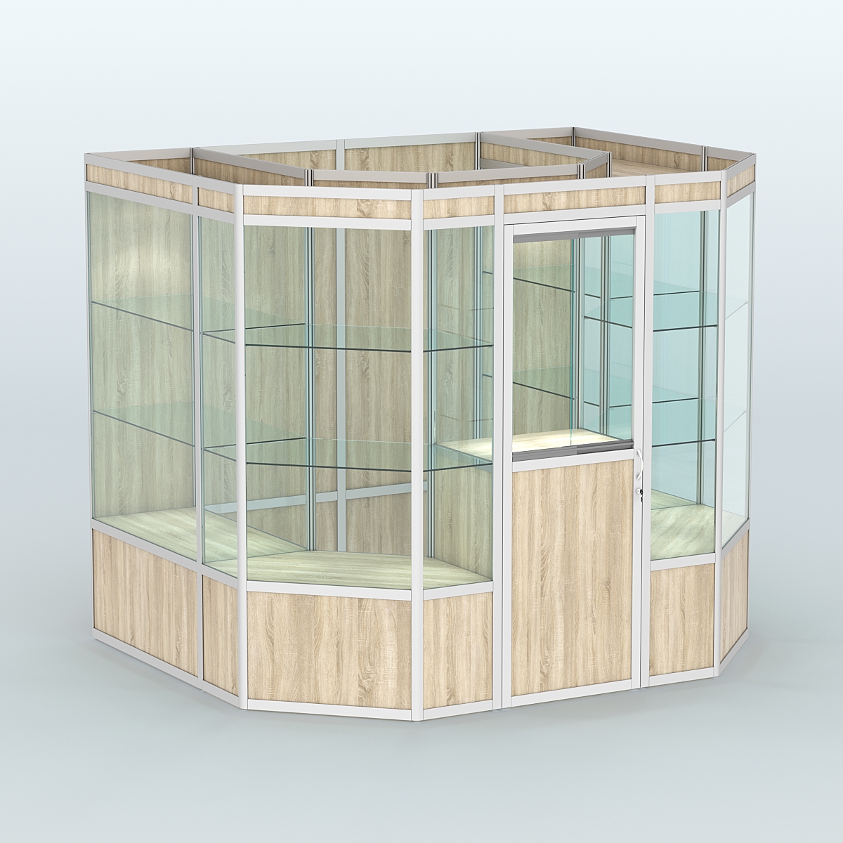 Павильон из профиля пристенный №7а (4,32 кв. м) Дуб Сонома