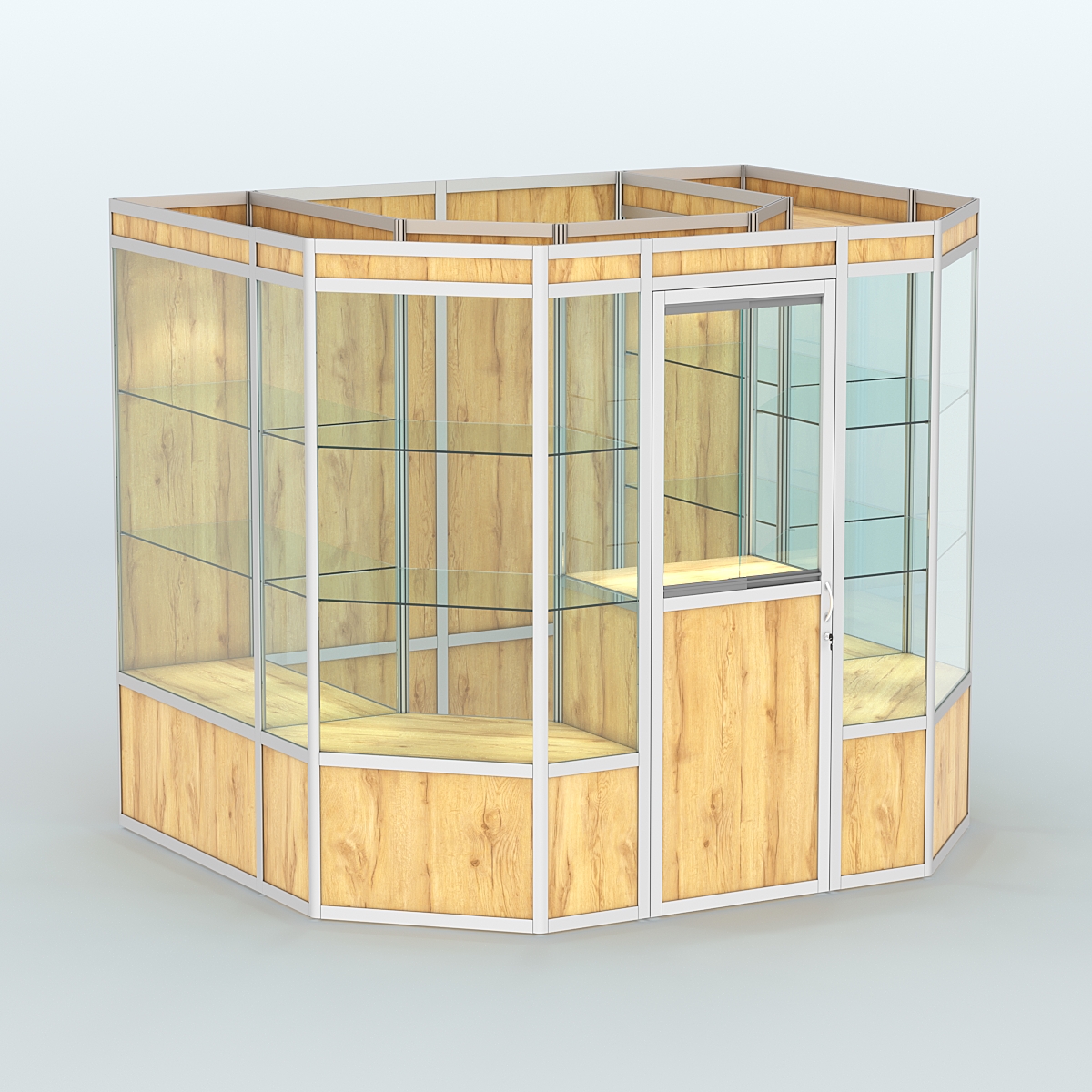 Павильон из профиля пристенный №7а (4,32 кв. м) Дуб Золотистый