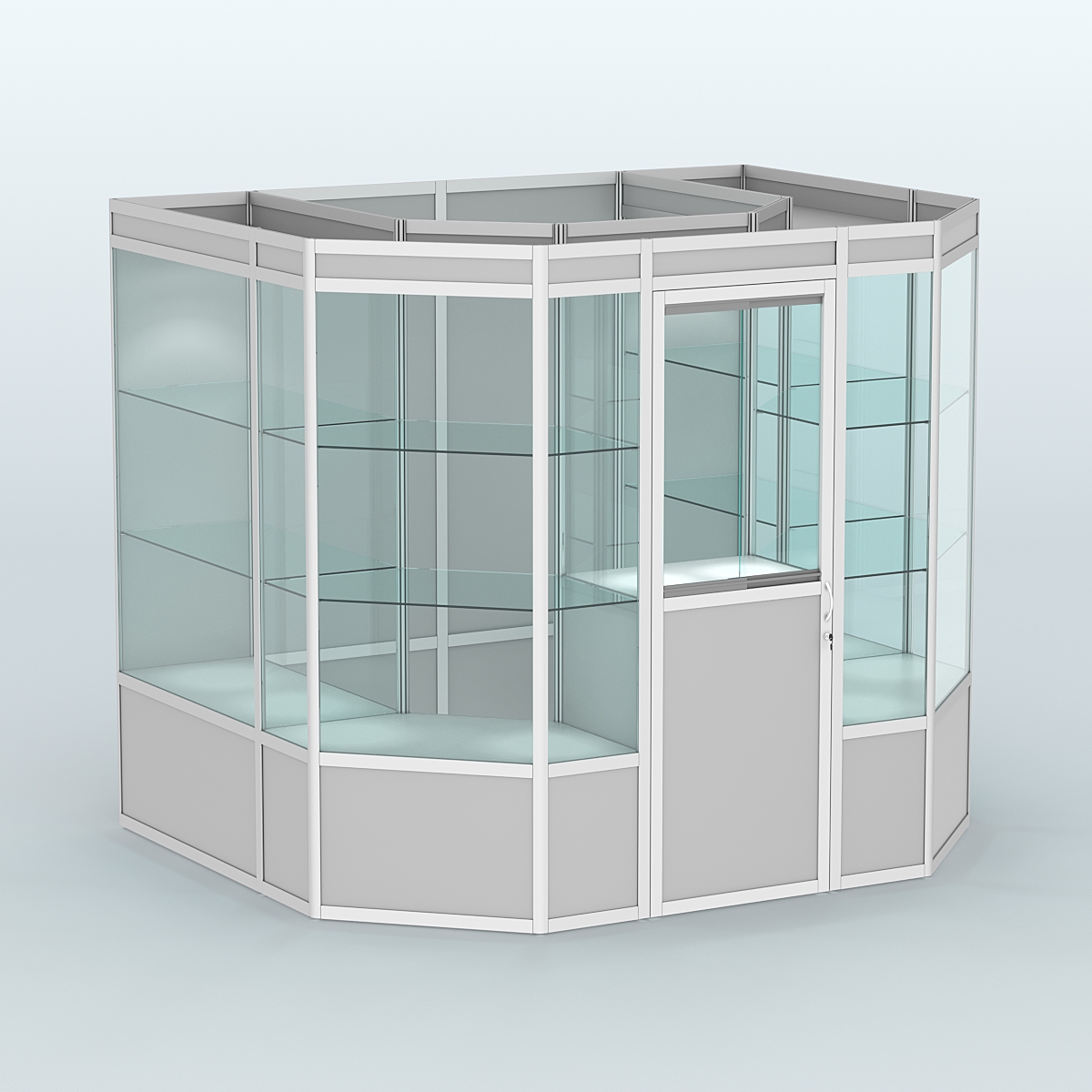 Павильон из профиля пристенный №7а (4,32 кв. м) Серый