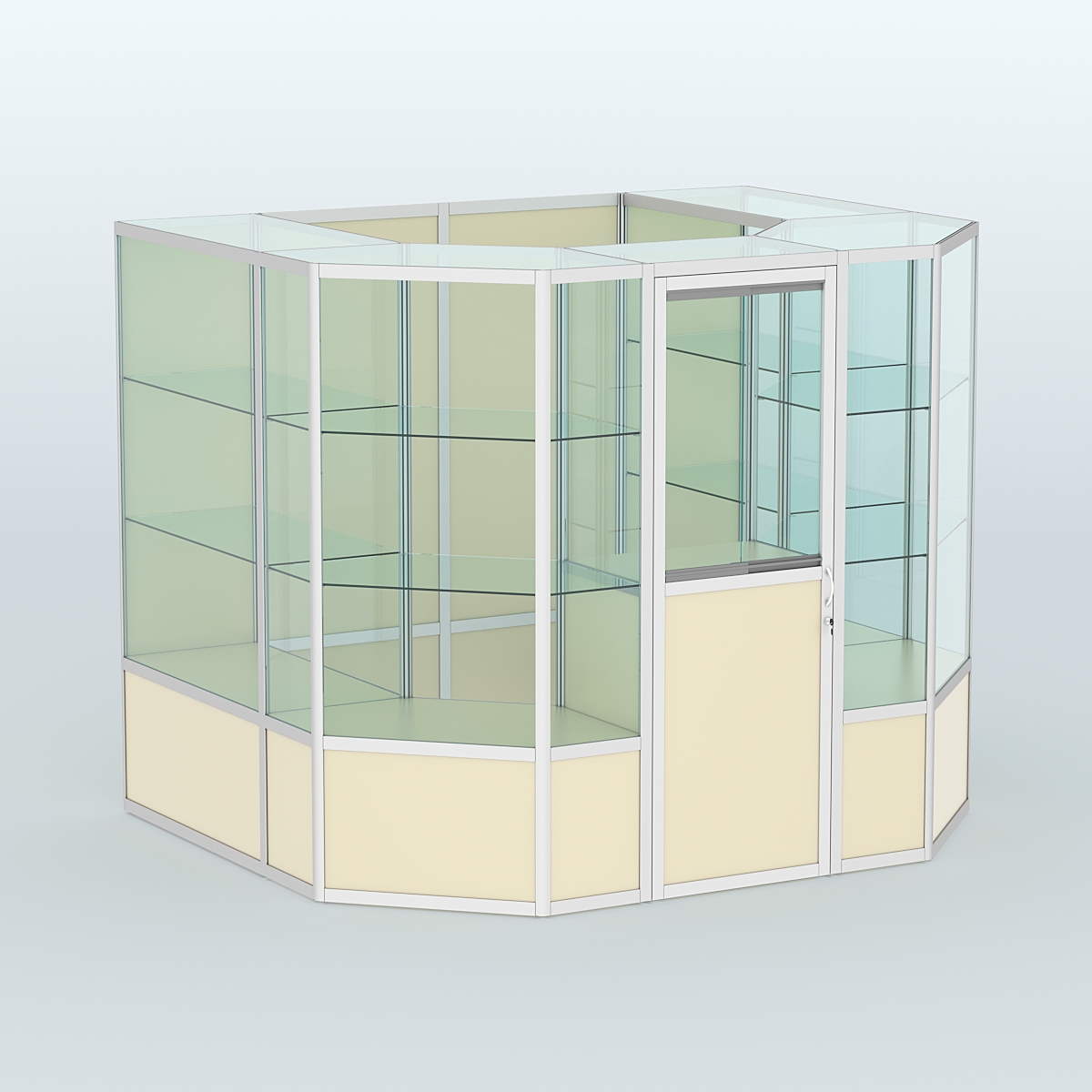 Павильон из профиля пристенный №7б (4,32 кв. м) Крем Вайс