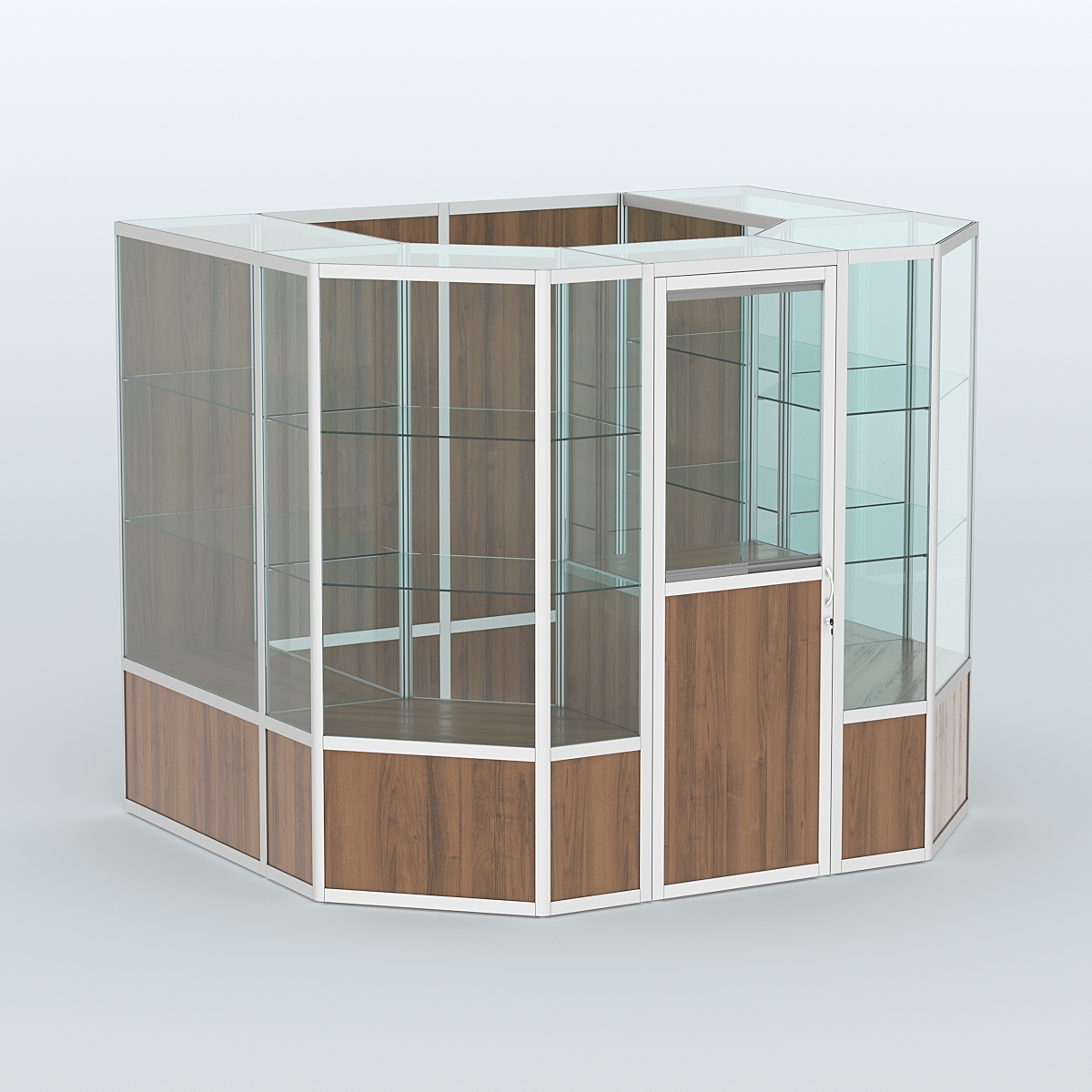 Павильон из профиля пристенный №7б (4,32 кв. м) Орех