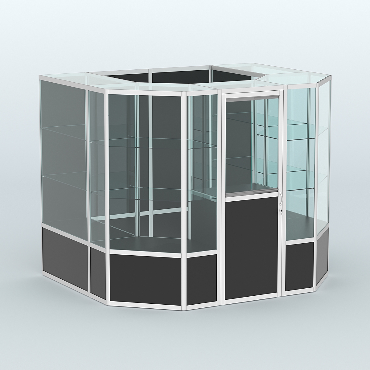 Павильон из профиля пристенный №7б (4,32 кв. м) Черный