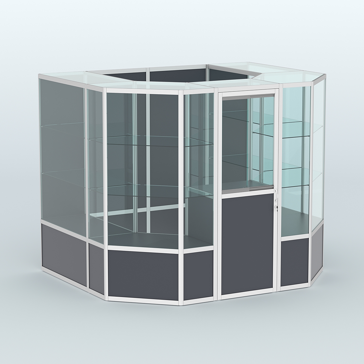 Павильон из профиля пристенный №7б (4,32 кв. м) Антрацит