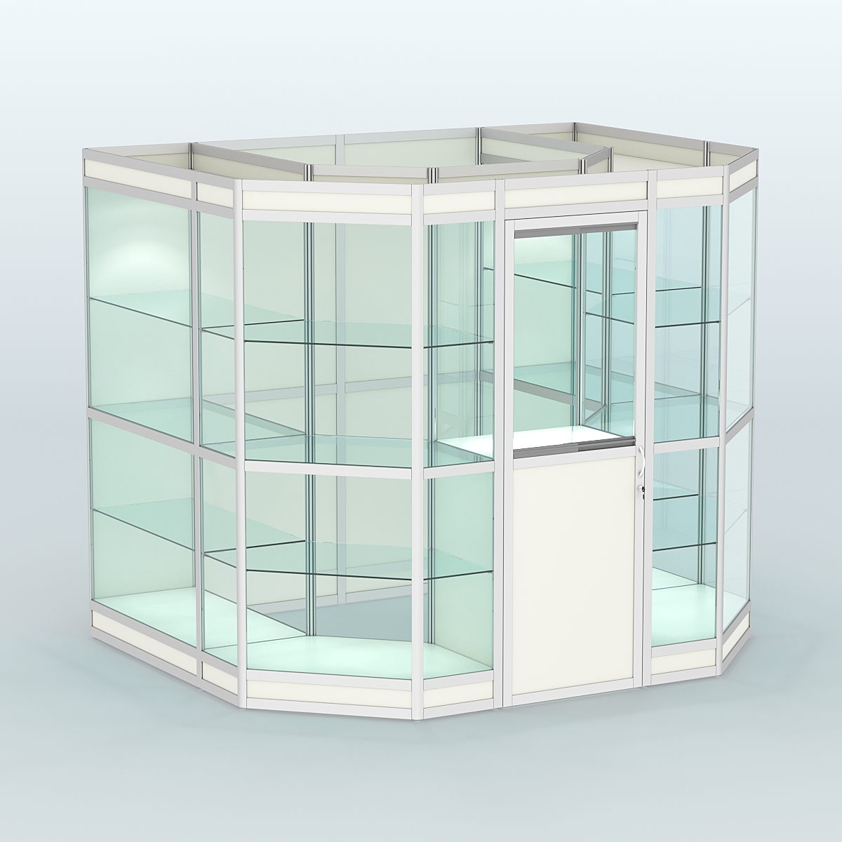 Павильон из профиля пристенный №7в (4,32 кв. м) Белый